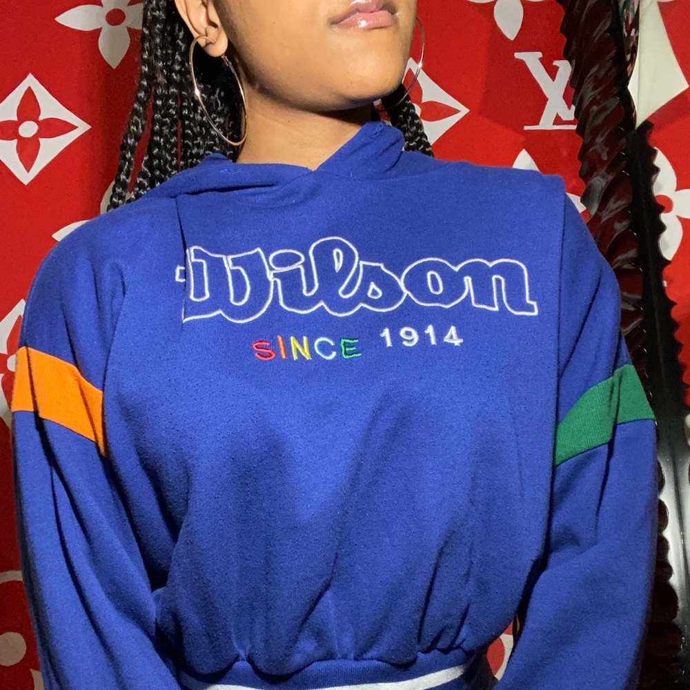 Blue cropped hoodie